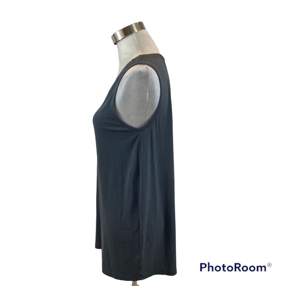 Eileen Fisher Grey Sleeveless Silk Tunic Top Size Medium Petite - Picture 2 of 11